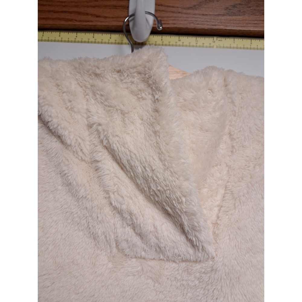 Lole Women's Yana Sherpa Beige Cropped Button Neck Hoodie Sz L - Picture 10 of 11